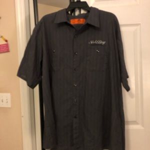 Sick boys motorcycle short sleeve button up shirt. 2xl